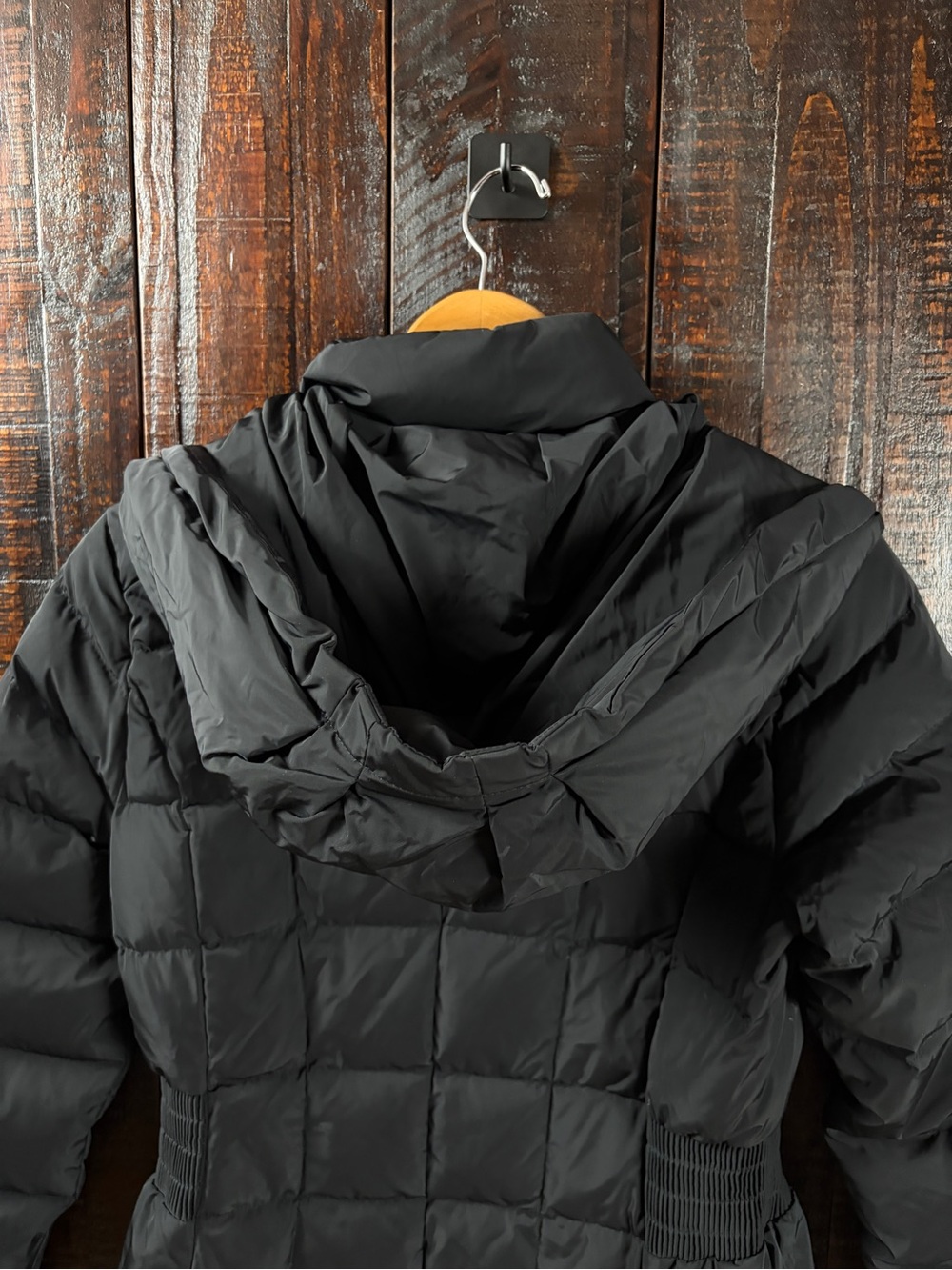 Cole Haan Black Quilted Down/Feather Hooded Maxi Puffer Coat - Small - Picture 8 of 15